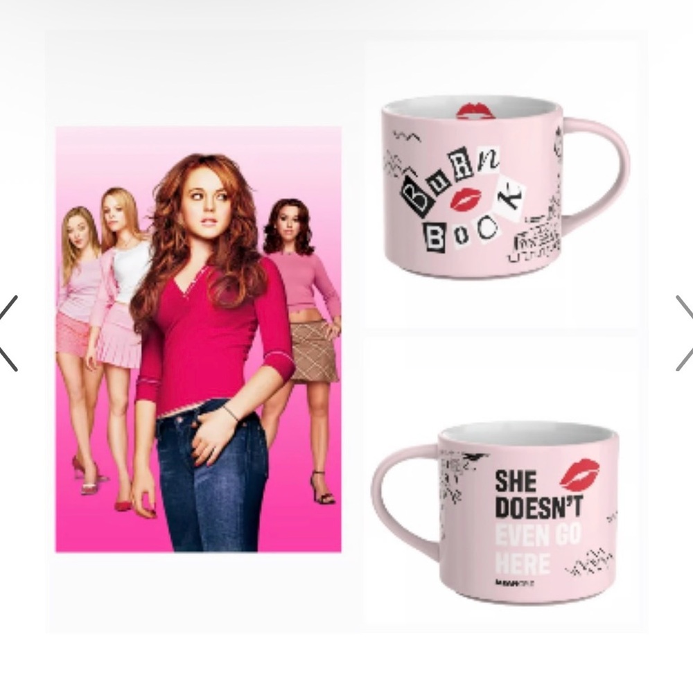 Burn Book Pink Ceramic Coffee Mug - 'She Doesn't Even Go Here'